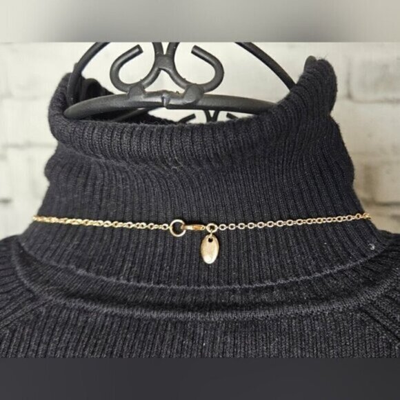 GOLD TONE OPEN FREE FORM NECKLACE - Picture 4 of 4